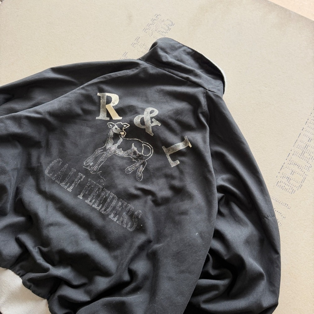 Vintage 80's Auburn Sportswear "R & L Calf Feeders" Bomber Jacket